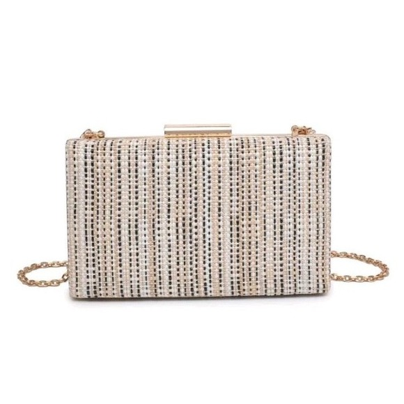 Urban Originals Handbags - Urban‎ Expressions Azores Evening Bag Clutch Natural Tweed Beige White Black